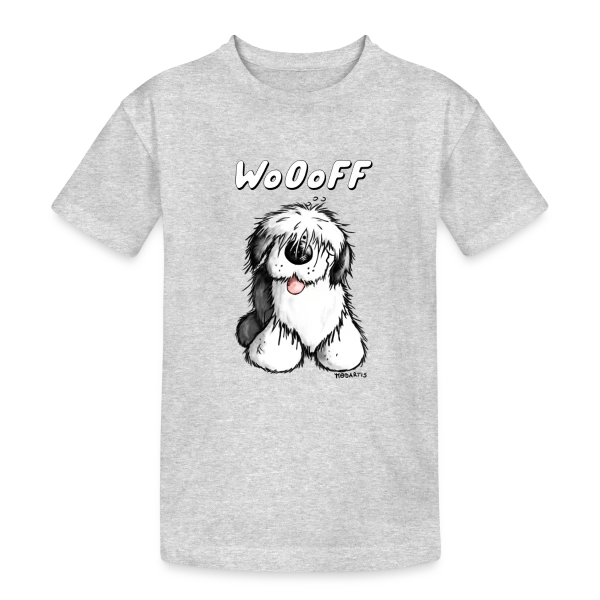 Woooff le Bobtail Rigolo sur T-shirt coton épais ado