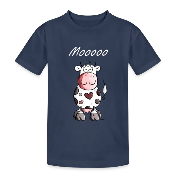 Mooo la Vache Rigolote sur T-shirt coton épais ado