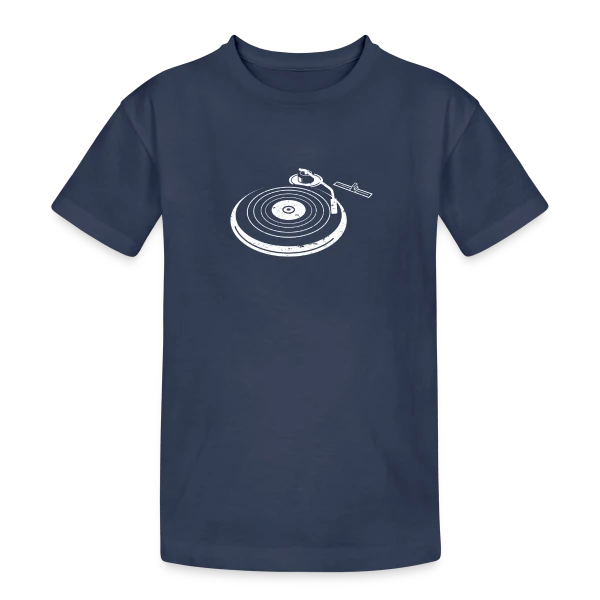 Platine Vinyle DJ Rétro sur T-shirt coton épais ado