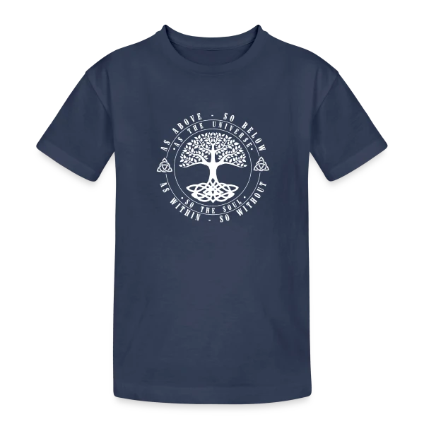 Arbre de Vie Celtique : Vie et Mort sur T-shirt coton épais ado