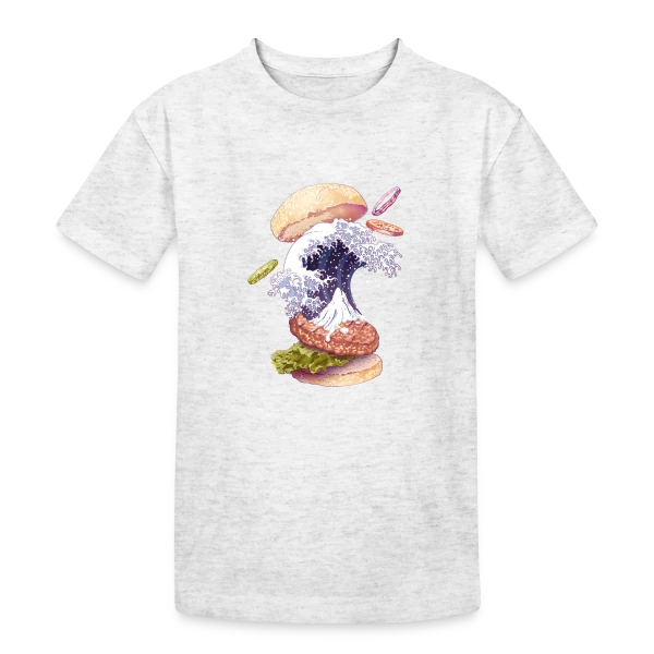 La Vague Gourmande de Kanagawa sur T-shirt coton épais ado