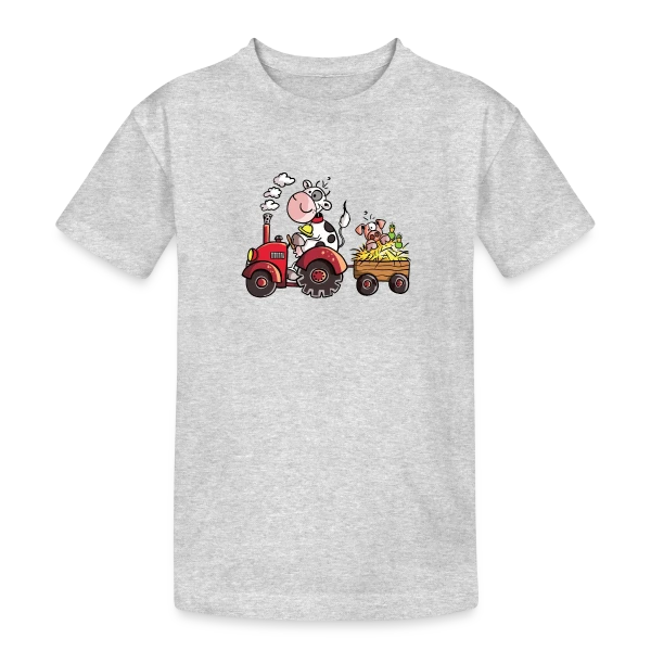 La Vache au Volant, le Cochon à Bord - T-shirt Agricole Fun sur T-shirt coton épais ado