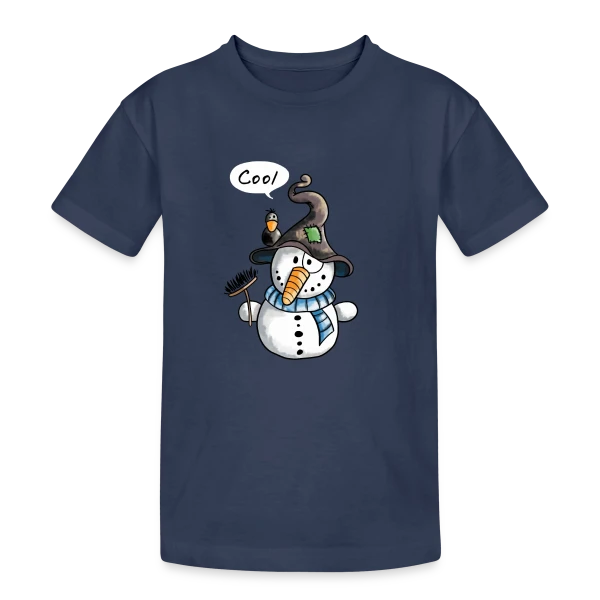 Bonhomme de Neige Rigolo - Hiver Enchanté sur T-shirt coton épais ado