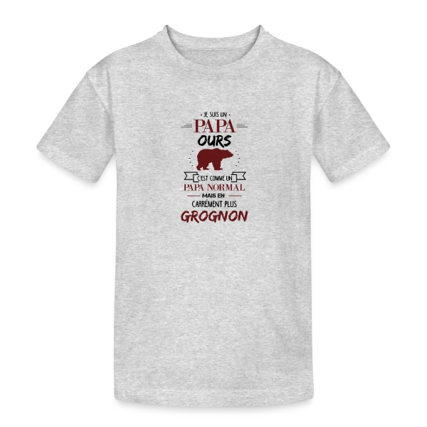 Papa Ours Grognon sur T-shirt coton épais ado