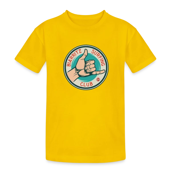 Biarritz Surfing Club | T-Shirt Onde & Style Basque sur T-shirt coton épais ado