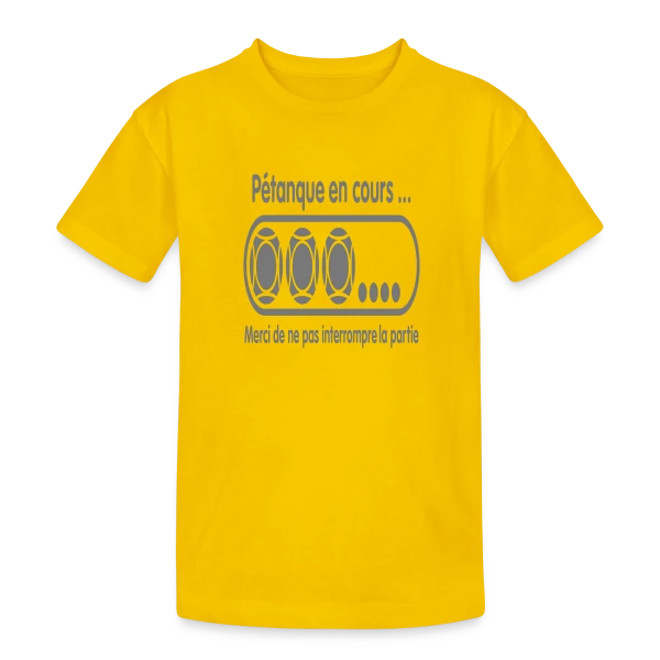 Pétanque en Cours : Ne Dérangez Pas ! sur T-shirt coton épais ado