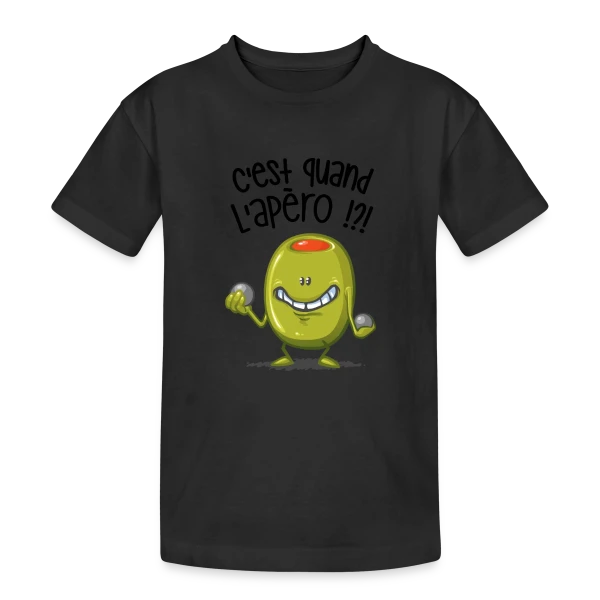 L'Apéro, c'est quand ? sur T-shirt coton épais ado