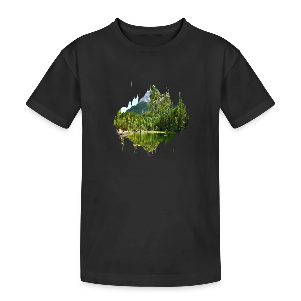 Paysage Naturel Abstrait Effet Splash sur T-shirt coton épais ado