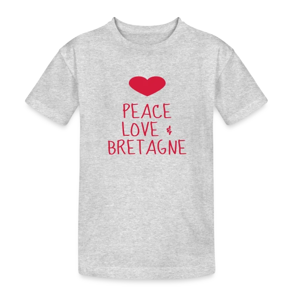 Peace Love Bretagne sur T-shirt coton épais ado