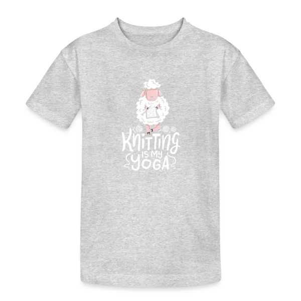 Tricot & Yoga: Knitting Is My Yoga sur T-shirt coton épais ado