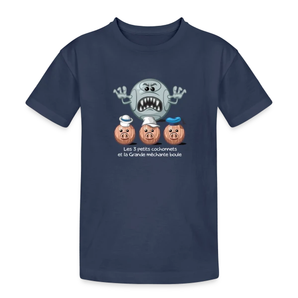 Les 3 petits cochons sur T-shirt coton épais ado