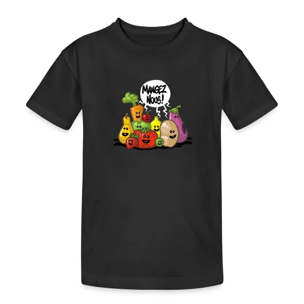 Fruits et Légumes Frais sur T-shirt coton épais ado