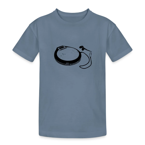 Discman Rétro Audio sur T-shirt coton épais ado