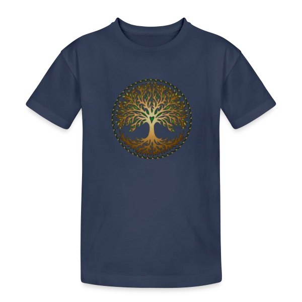 Yggdrasil: Arbre de Vie Celtique & Nordique sur T-shirt coton épais ado