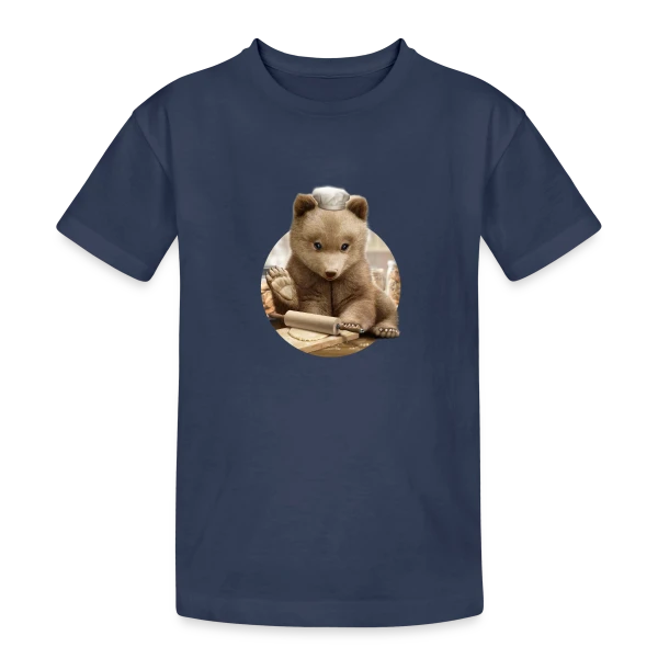 Ourson Chef sur T-shirt coton épais ado