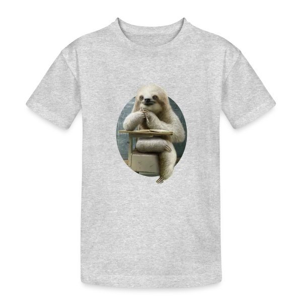 Paresseux Studieux en Classe sur T-shirt coton épais ado