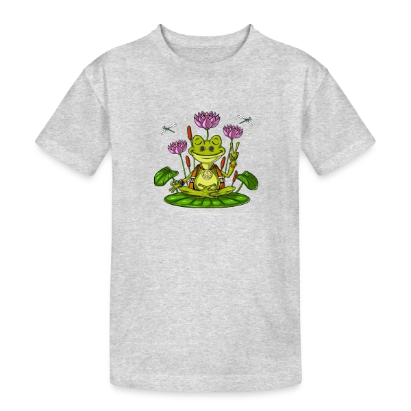 Grenouille Zen Hippie sur T-shirt coton épais ado