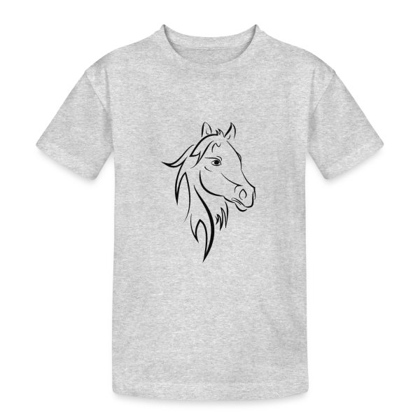 Tête de Cheval Stylisée sur T-shirt coton épais ado