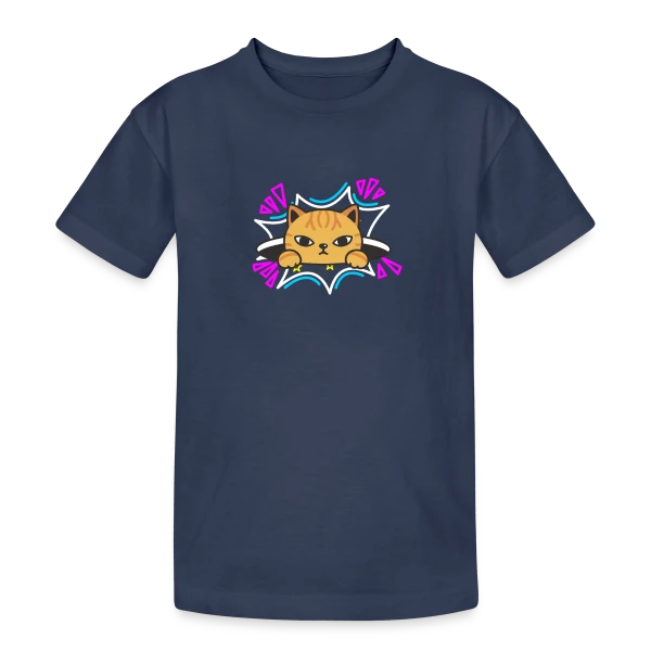 Chat Mignon Néon 90s sur T-shirt coton épais ado