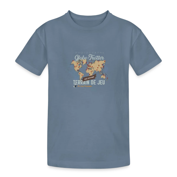 Photographe Globe-Trotter sur T-shirt coton épais ado
