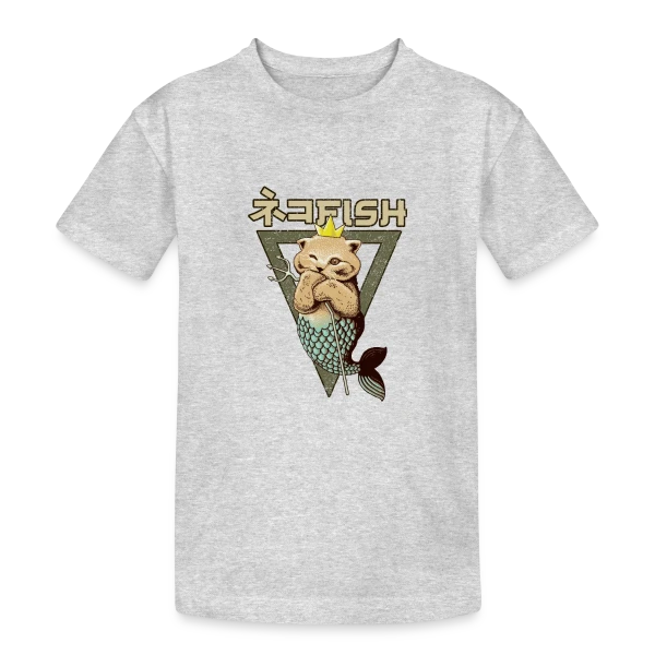Chat Sirène sur T-shirt coton épais ado