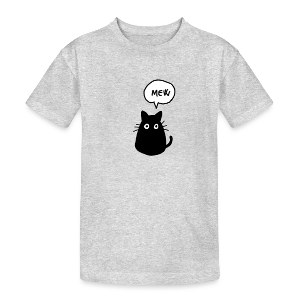 Chat Mew sur T-shirt coton épais ado
