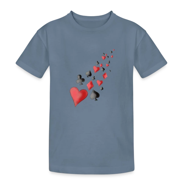 Envolée de Cartes à Jouer sur T-shirt coton épais ado