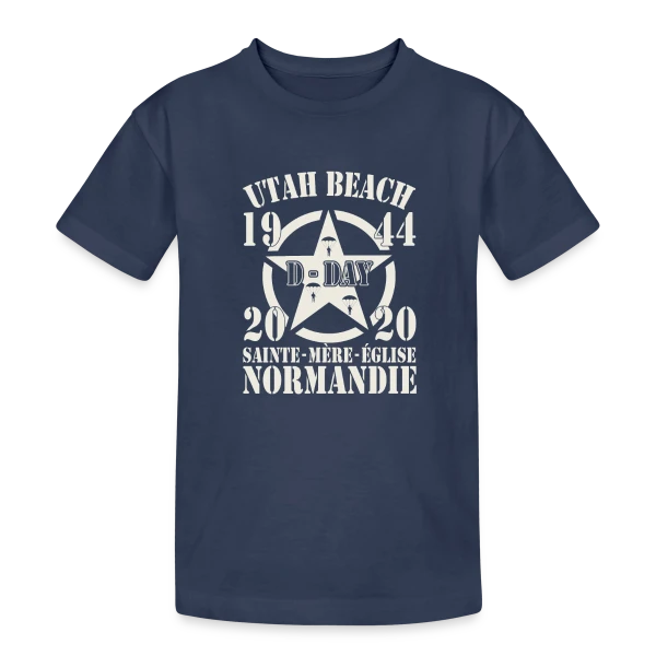 D-Day Normandie 1944 - Hommage Utah Beach sur T-shirt coton épais ado