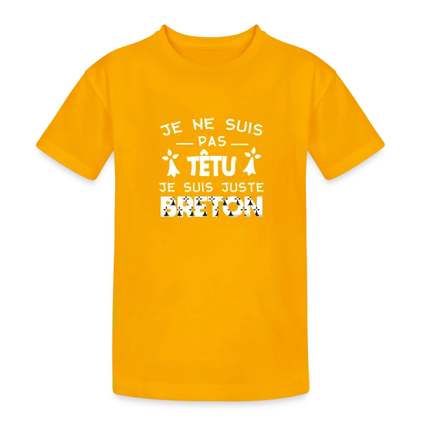 Motif Hermines Bretonnes sur T-shirt coton épais ado
