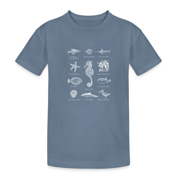 Créatures Marines Océan sur T-shirt coton épais ado