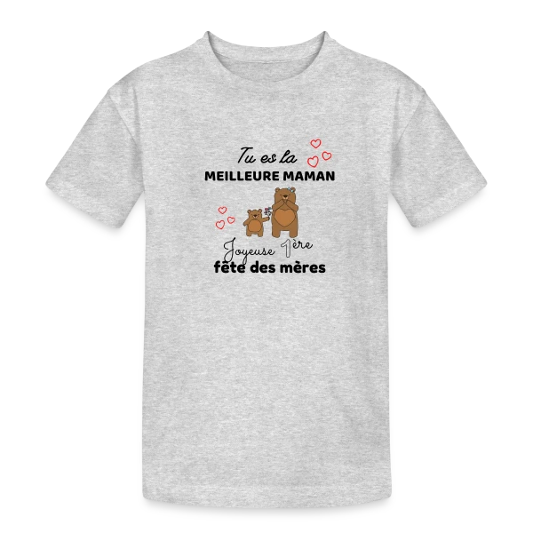 Bébé Ma Première Fête des Mères : Meilleure Maman Ours sur T-shirt coton épais ado