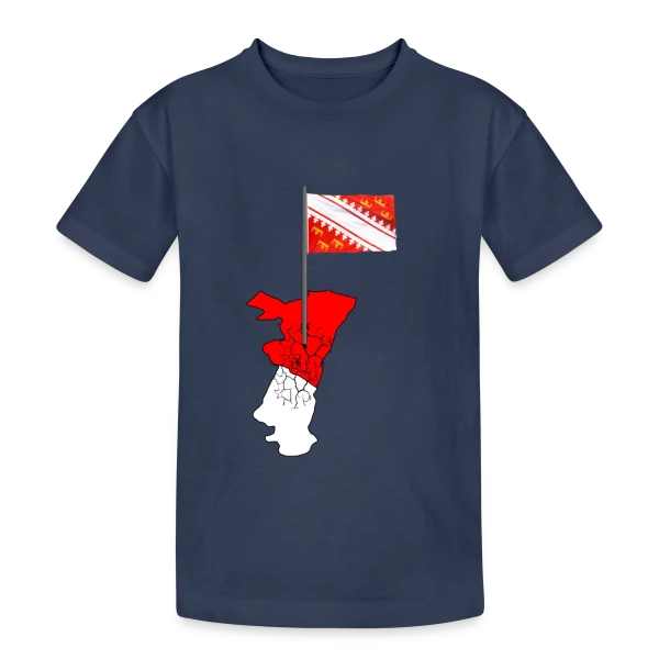 Drapeau Alsace Emblème Régional sur T-shirt coton épais ado