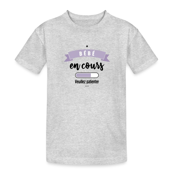 Bébé en Cours : Annonce Humoristique & Originale sur T-shirt coton épais ado
