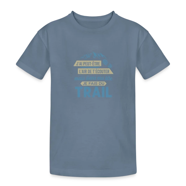 Dans ma Tête, je Fais du Trail Running sur T-shirt coton épais ado