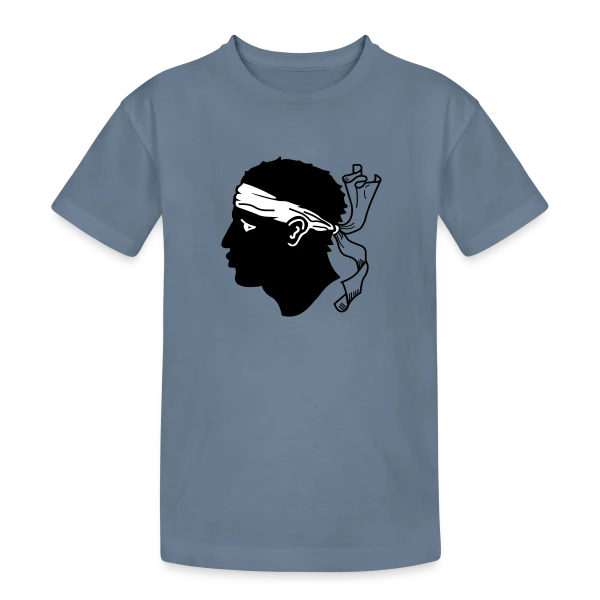 Tête de Maure Corse Authentique sur T-shirt coton épais ado