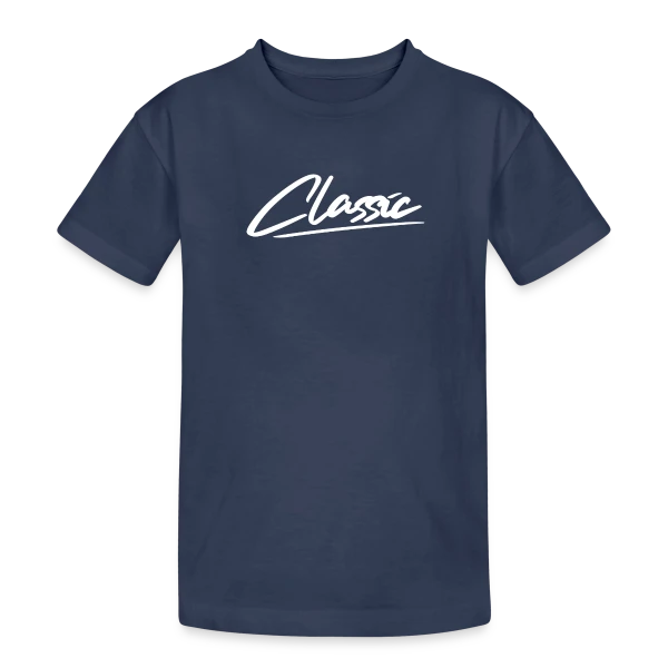 Inscription Classique Blanche sur T-shirt coton épais ado
