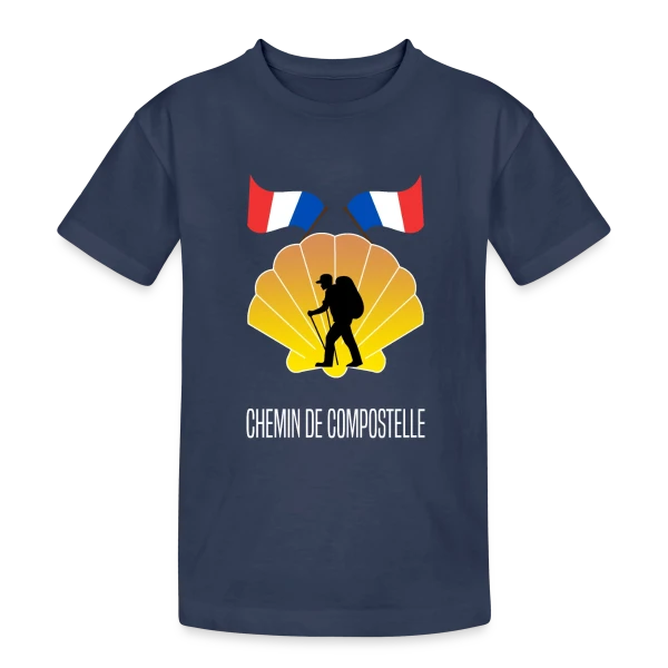 Chemin de Compostelle: La Randonnée Spirituelle du Pèlerin sur T-shirt coton épais ado