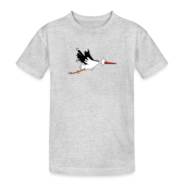 Cigogne d'Alsace Animal Emblématique sur T-shirt coton épais ado