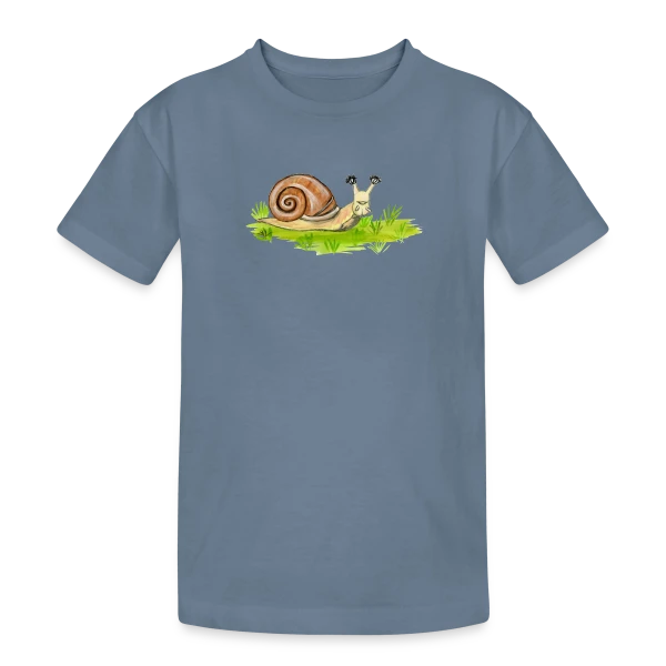 Escargot Rigolo Cils Fous sur T-shirt coton épais ado