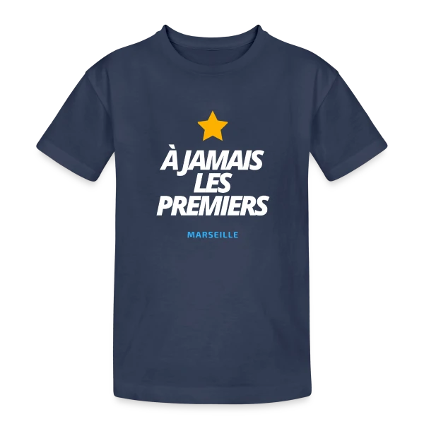 Marseille À Jamais Les Premiers (Blanc) sur T-shirt coton épais ado