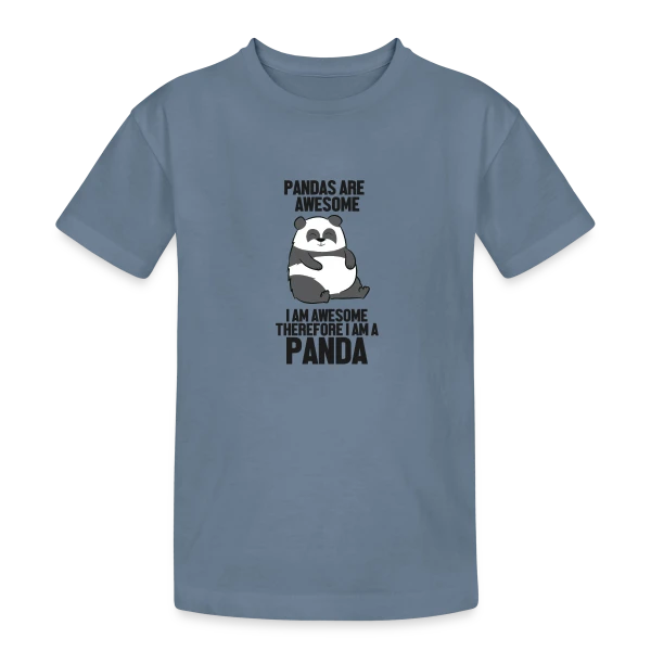 Panda Adorable Génial sur T-shirt coton épais ado