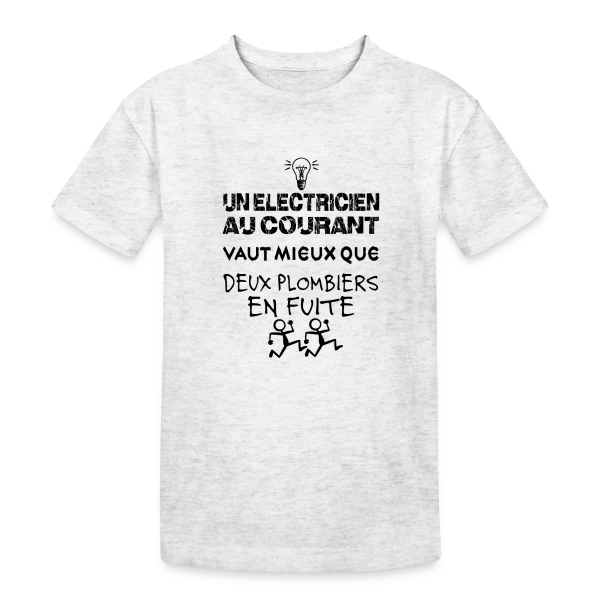 Électricien au Courant | T-Shirt Humour Pro du Câble sur T-shirt coton épais ado