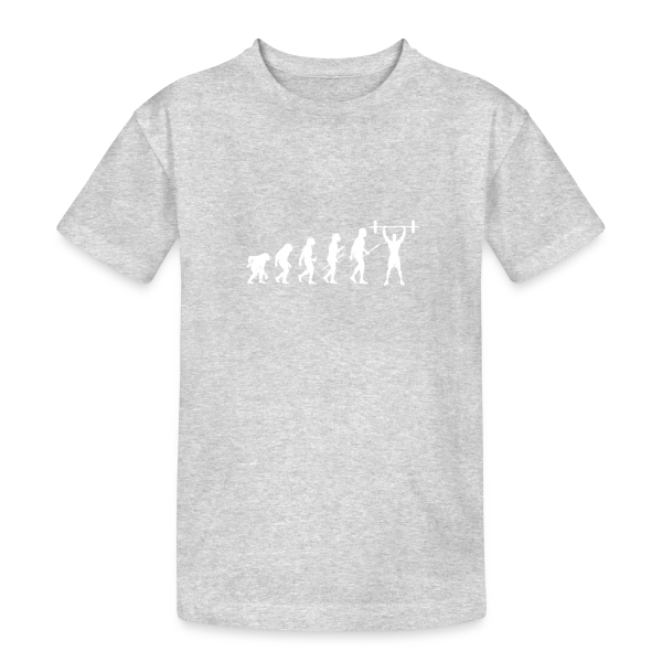 Humour Musculation: L'Évolution du Sportif sur T-shirt coton épais ado