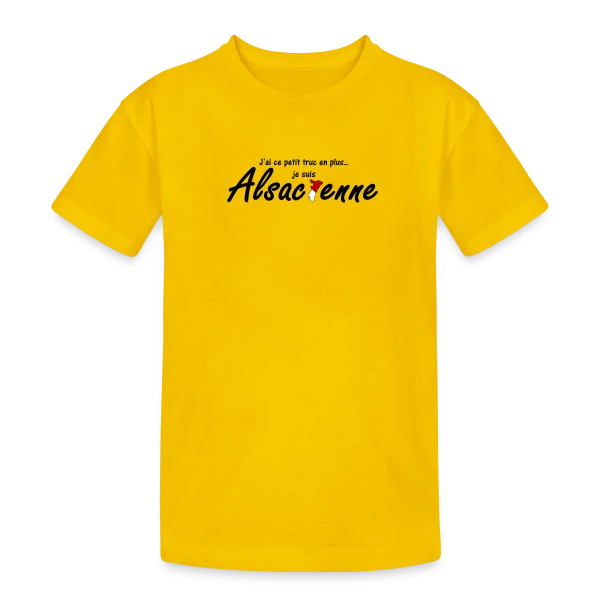 Je suis Alsacienne Humour sur T-shirt coton épais ado