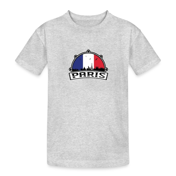 Paris Skyline Drapeau Français sur T-shirt coton épais ado