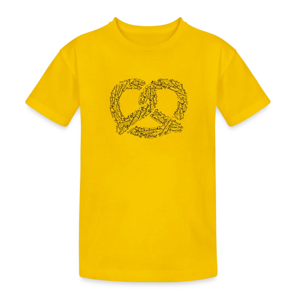 Brezel Mots Alsaciens Gourmands sur T-shirt coton épais ado