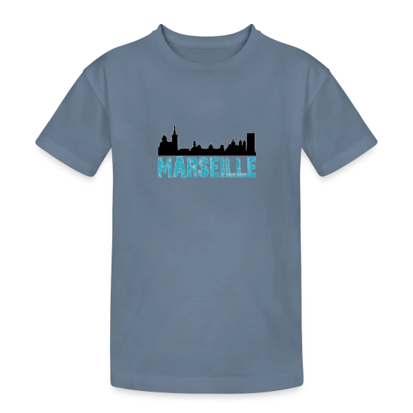 Skyline Marseille Urbaine sur T-shirt coton épais ado