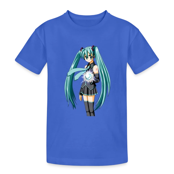 Miku Manga : Jolie Fille Style Anime Kawaii sur T-shirt coton épais ado