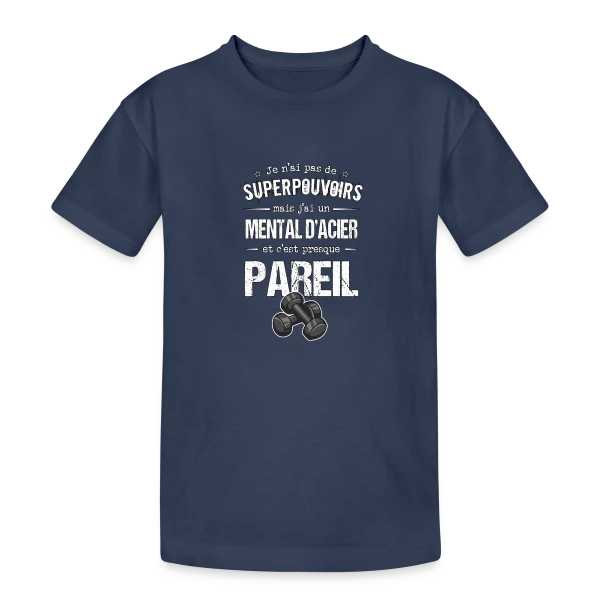 Motivation Sport: Mental d'Acier sur T-shirt coton épais ado