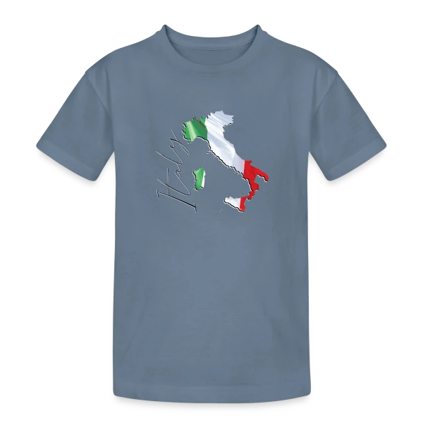 Italie Tricolore Élégante sur T-shirt coton épais ado